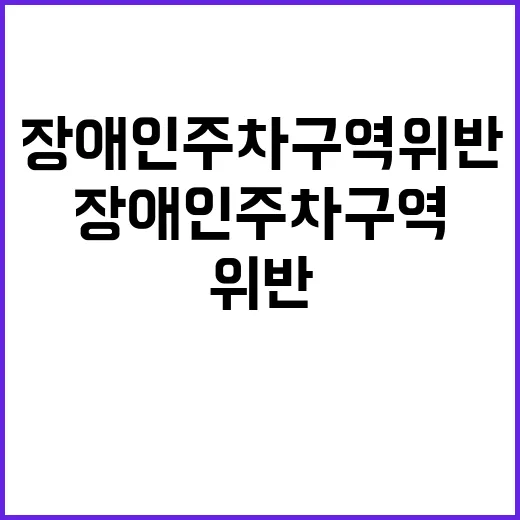 장애인 주차구역 위…