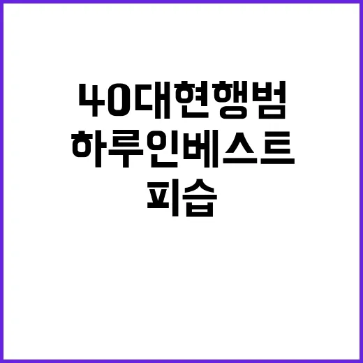 하루인베스트 피습 40대 현행범 긴급 체포!