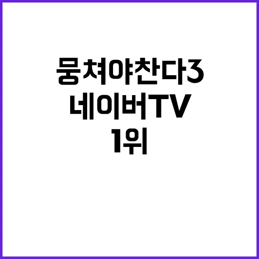 임영웅 뭉쳐야 찬다3 네이버 TV 1위 기록!