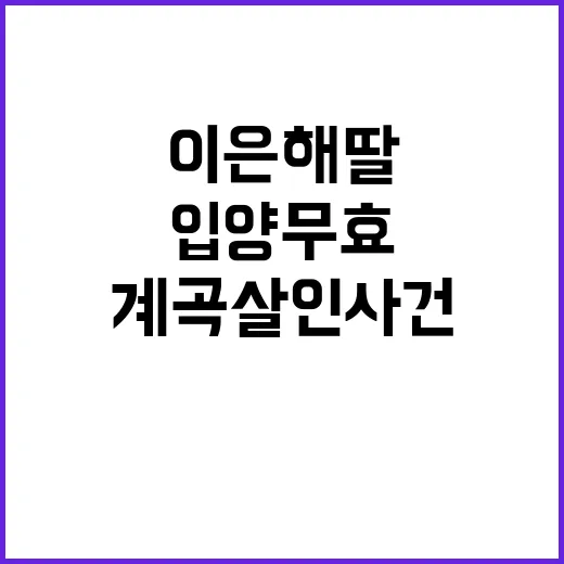 법 계곡 살인 사건 이은해 딸 입양 무효 판결