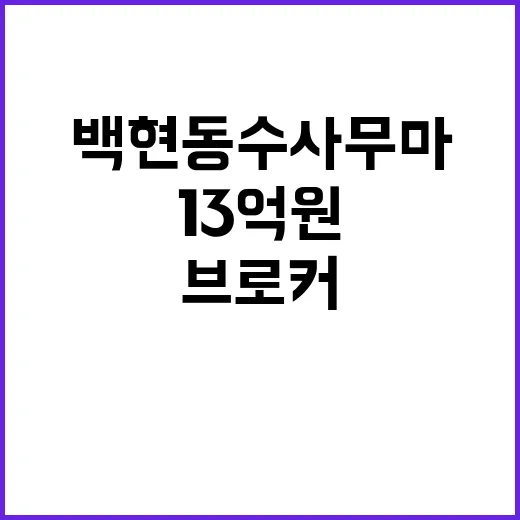 브로커 13억원 백현동 수사 무마 징역 감형!