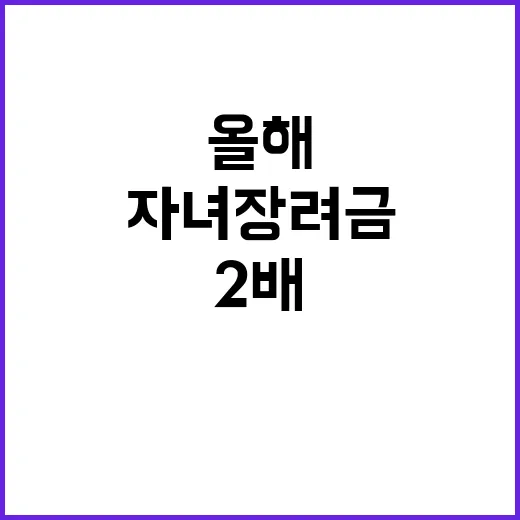 자녀장려금 올해 가구 수 2배 증가 예고!