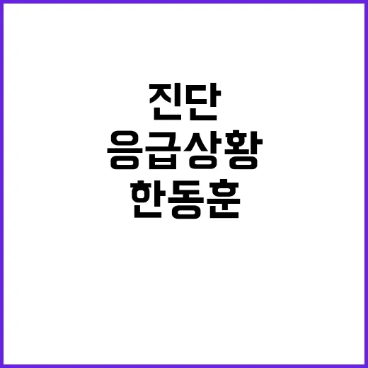 응급상황 한동훈의 …