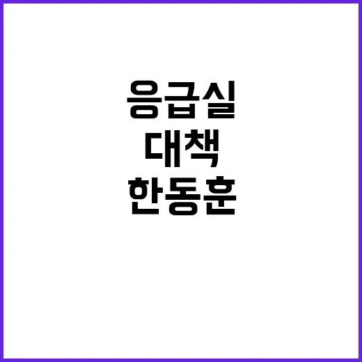 응급실 상황 한동훈…