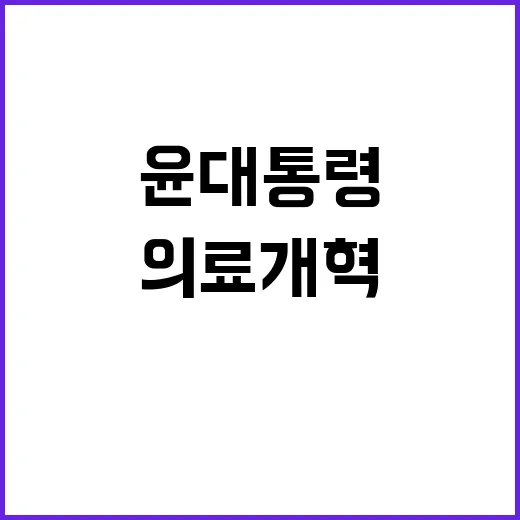 의료개혁 윤 대통령…