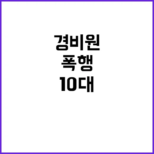 폭행 사건 10대 범죄자 경비원 영상으로 소탕!