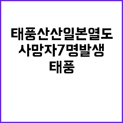 태풍 산산 일본 열도 강타 사망자 7명 발생!