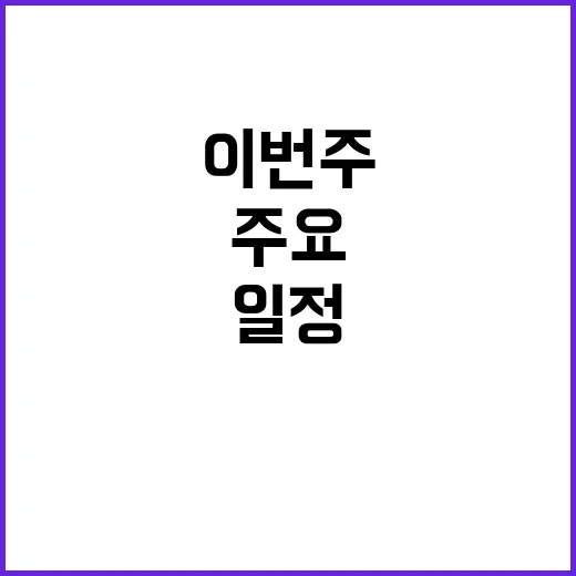 정기국회 일정 이번 주 주요 내용 공개!