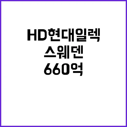 HD현대일렉 스웨덴 수주로 660억 대박 신화!