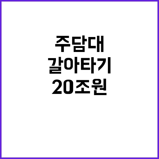 주담대 20조원 갈아타기 대란 예고!