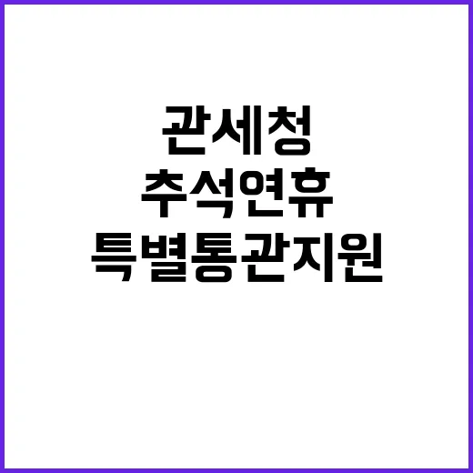 관세청 추석 연휴 …