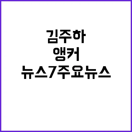 뉴스7 주요뉴스 김주하 앵커의 생생한 전달!