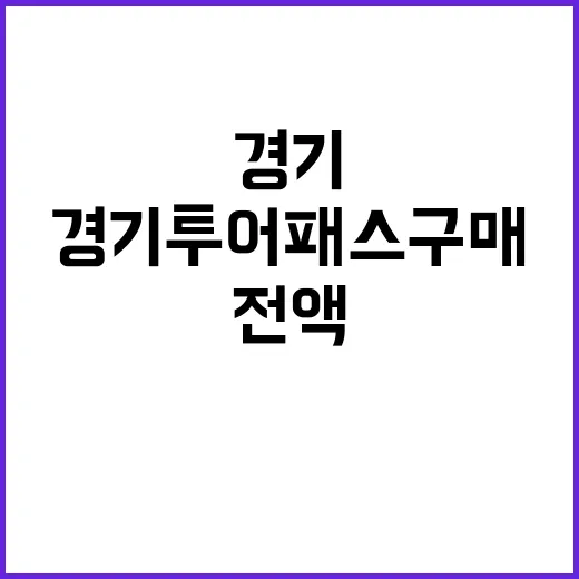 경기투어패스 구매 전액 환불 진행!