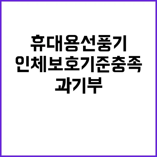 과기부, 휴대용 선풍기 인체보호기준 충족 확인!