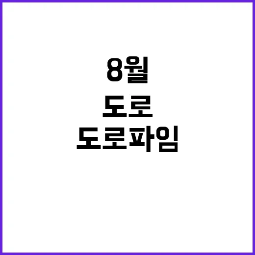 도로파임, 8월 집중 관리 계획 공개! 클릭 필수!