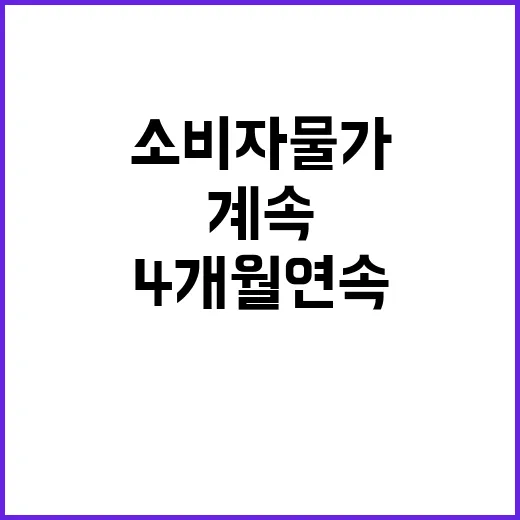 소비자물가 4개월 …