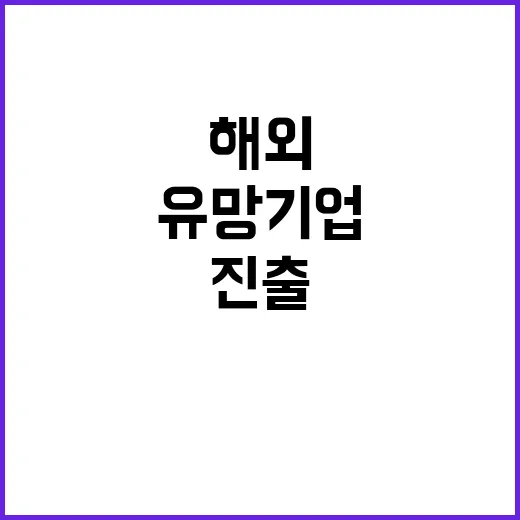 유망 기업 해외진출…