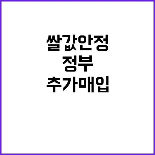 쌀값 안정 정부의 …