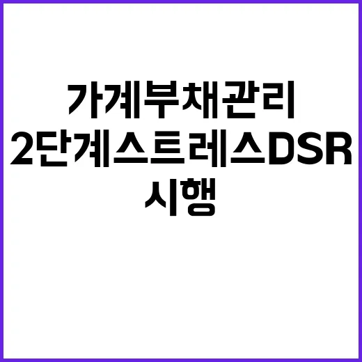 ‘2단계 스트레스 DSR’ 시행…가계부채 관리 혁신 시작!