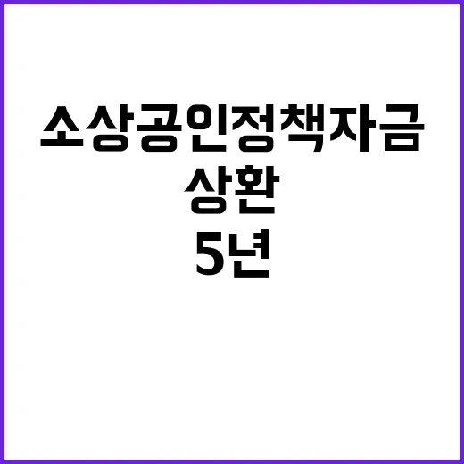 소상공인 정책 자금 5년 상환 연장 소식!