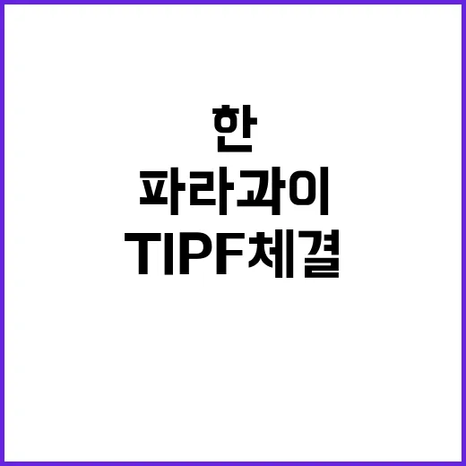 TIPF 체결 한파라과이 협력의 새로운 시대 개막!