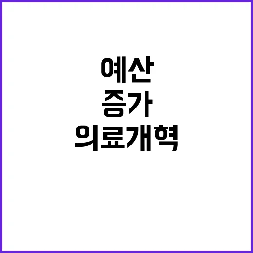 예산 증가로 의료개…