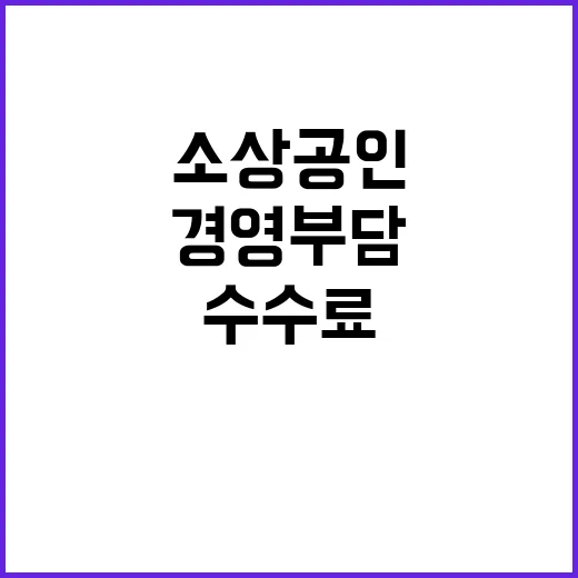 소상공인 수수료 감면…경영부담 완화의 새로운 길!