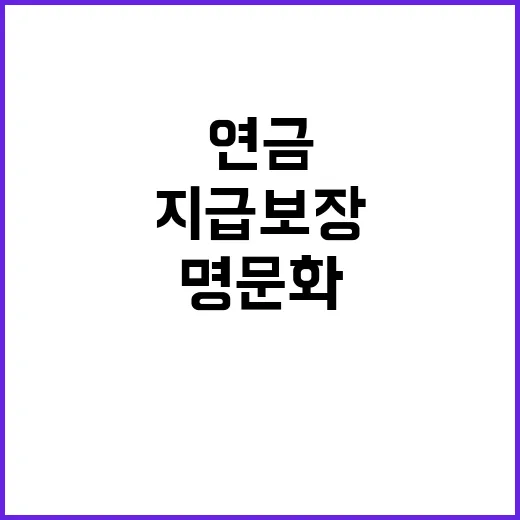 연금 지급 보장 법으로 명문화하겠다!