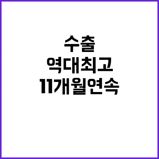 역대 최고 수출 11개월 연속 증가 중!