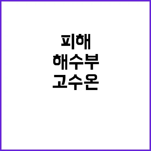 고수온 피해 해수부의 지속 모니터링과 지원 발표!