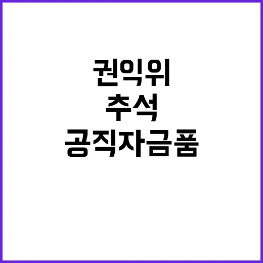 국민권익위 추석 공직자 금품 선물 향응 점검!