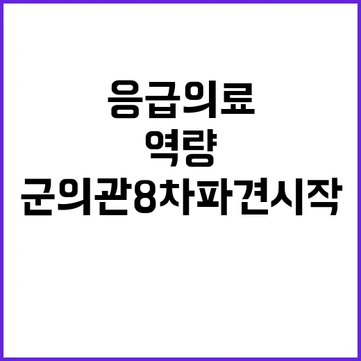 응급의료 역량 군의…