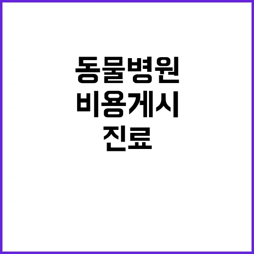 비용 게시 동물병원…