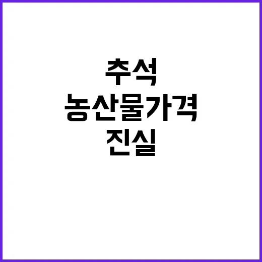 농산물 가격 추석 …