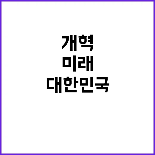 개혁 대한민국 미래의 희망과 도전성!