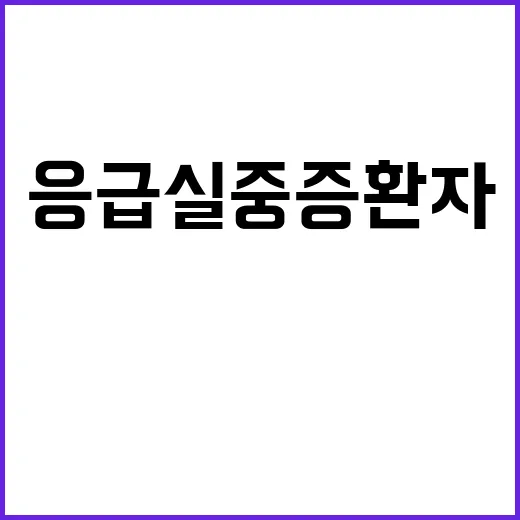 응급실 중증환자 연…