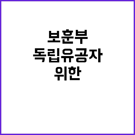 독립유공자 묘소 안장관리 강화를 위한 보훈부 발표!