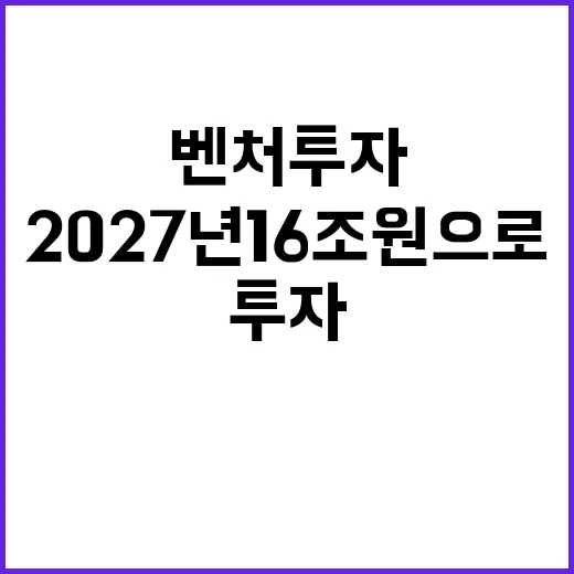 벤처투자 2027년 16조 원으로 성장할까?