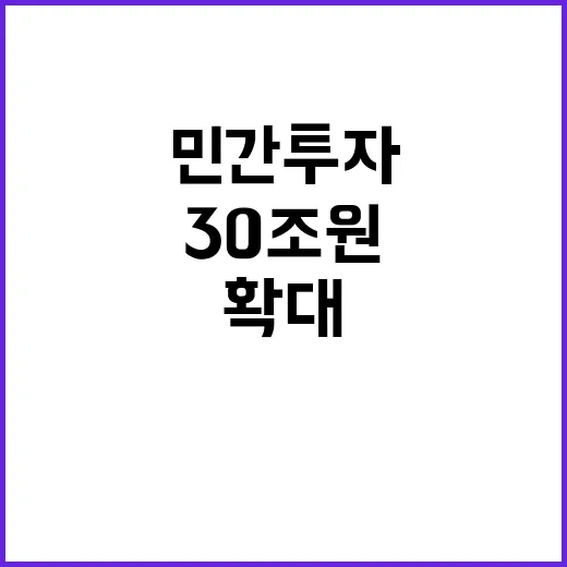 민간투자사업 30조 원 확대 소식 전격 공개!