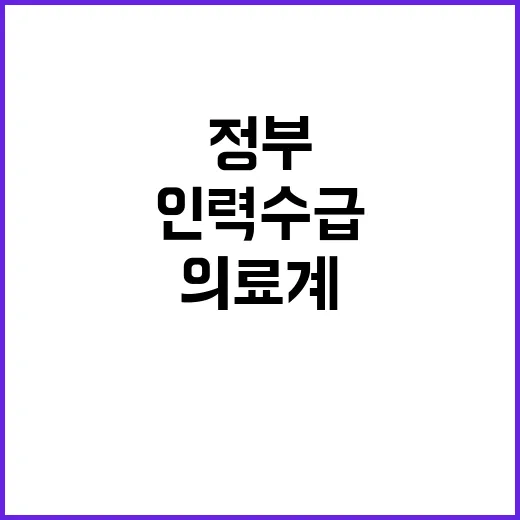 의료계 정부의 인력…