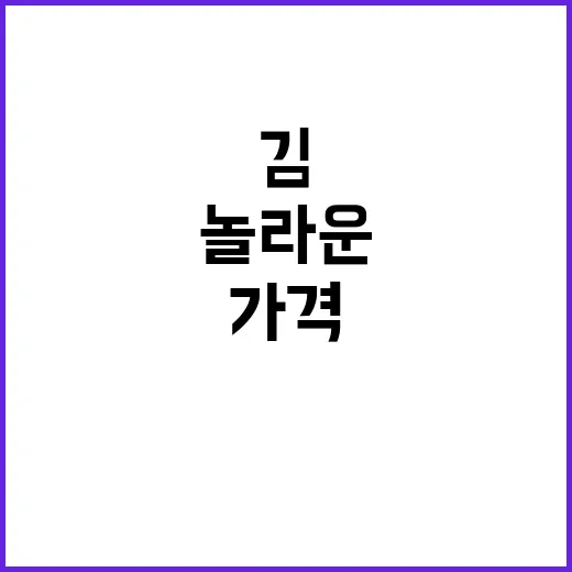 김 가격 안정화되고 있다는 해수부의 놀라운 발언!