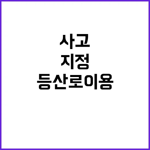 산악사고 급증! 지정 등산로 이용 필수 이유?