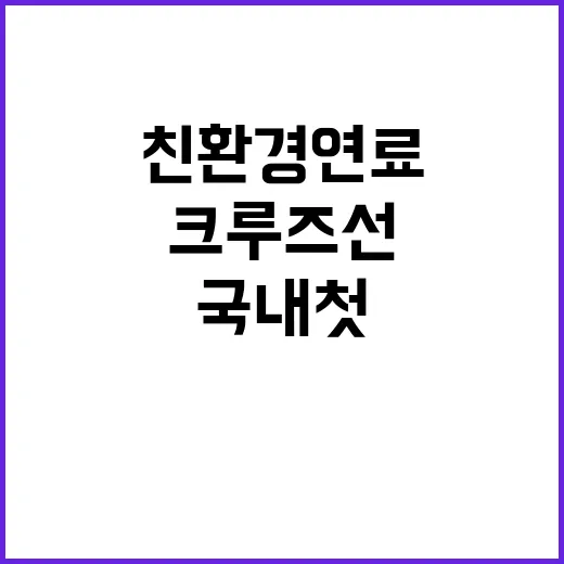 친환경연료 국내 첫 크루즈선 입항 소식!