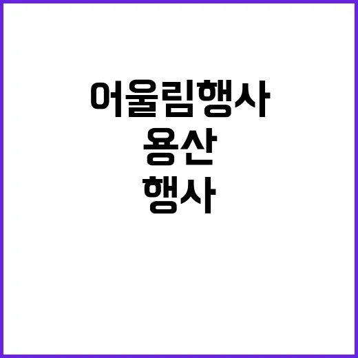 용산 어울림행사 예산 목적에 부합하는 이유!