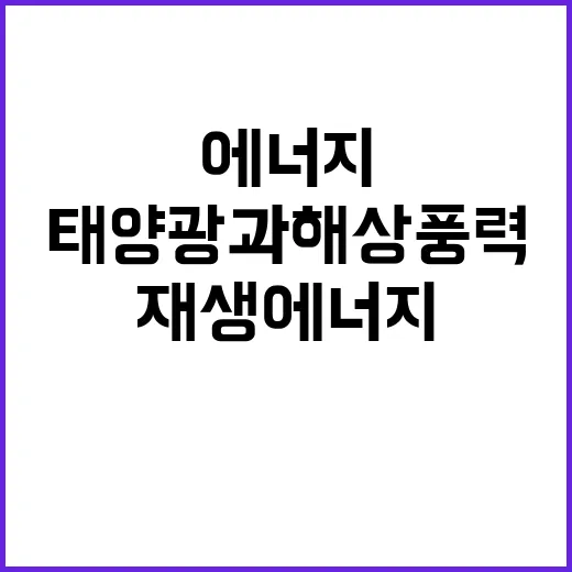 재생에너지 투자 태양광과 해상풍력 희망의 시작!