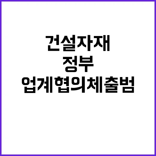 건설자재 수급 정부와 업계 협의체 출범!