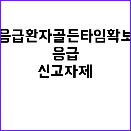 응급환자 골든타임 확보…치통 신고 자제 요청!