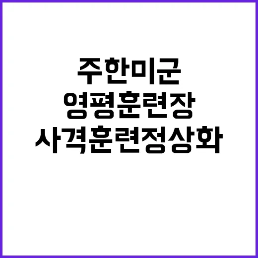 영평훈련장 주한미군 사격훈련 정상화의 새로운 시작!