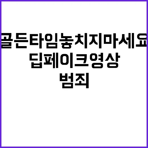 “딥페이크 영상 범죄 삭제 골든타임 놓치지 마세요!”