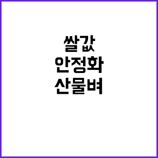 쌀값 안정화 농식품…